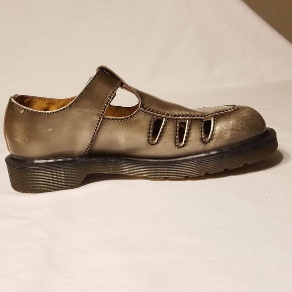 Vtg Doc Dr. Martens Mary Jane UK 5 | US 7 Pewter Silver Made England Goth Punk - Picture 3 of 15